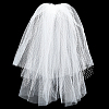 Long Mesh Tulle Bridal Veils with Combs OHAR-WH0021-51-7