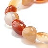 Dyed Natural Carnelian(Dyed) Nuggets Beads Stretch Bracelet BJEW-JB07145-01-4