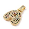 Brass Micro Pave Cubic Zirconia Pendants ZIRC-P121-01G-A-2