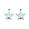 304 Stainless Steel Aquamarine Enamel Connector Charms STAS-Z078-14P-1