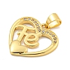 Rack Plating Brass Micro Pave Clear Cubic Zirconia Pendants KK-B091-49G-05-2