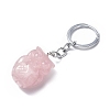 Natural Rose Quartz Pendant Keychains KEYC-P011-01P-05-2