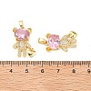 Brass Micro Pave Cubic Zirconia Pendants KK-G533-14G-02-3