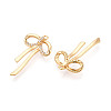 Brass Micro Pave Clear Cubic Zirconia Pendants KK-T078-08G-01-2
