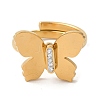 Butterfly Titanium Steel Finger Rings RJEW-C104-01G-2