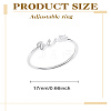 1Pc Letter Brass Rhinestone Open Cuff Rings for Women AJEW-LP0004-47W-S-2