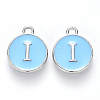 Platinum Plated Alloy Enamel Charms X-ENAM-S118-04I-P-1