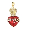 Brass Cubic Zirconia & Enamel Pendants KK-L253-24G-01-1