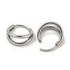 316 Surgical Stainless Steel Hoop Earrings EJEW-D096-18D-AS-2