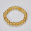 Natural Citrine Beaded Stretch Bracelets BJEW-Q692-48-10mm-2