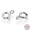 Rhodium Plated 925 Sterling Silver Spring Ring Clasps STER-T004-81A-P-4
