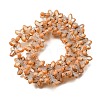 Picasso Baking Paint & Golden Metal Enlaced Glass Beads Strands GL-CBA98F0-02E-3
