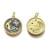 Brass Micro Pave Clear Cubic Zirconia Pendants ZIRC-B0003-28G-2