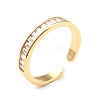 Clear Cubic Zirconia Open Cuff Ring for Women RJEW-C018-01G-4