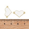 Brass Enamel Heart Links Connector Charms KK-B198-01G-A-3