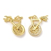 Rack Plating Brass Micro Pave Cubic Zirconia Pendants KK-C030-14G-1