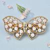 Tibetan Style Alloy Rhinestone Hair Barrettes PHAR-P010-04G-1