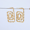 Spiral Rectangle Brass Stud Earrings JB0708-3