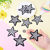8Pcs Star with Lattice Computerized Embroidery Polyester Iron on/Sew on Patches PATC-TA0001-49C-7