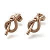 Ion Plating(IP) 304 Stainless Steel Knot Stud Earrings EJEW-C117-01RG-1