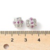 Brass Micro Pave Cubic Zirconia European Beads KK-U067-08P-04-2