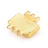 Cuboid Brass Rhinestone Box Clasps KK-N0082-36G-3
