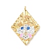 Brass Micro Pave Cubic Zirconia Enamel Pendants KK-L250-08G-07-1