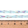 AB Color Plated Transparent Glass Teardrop Beads Strands LS-EGLA-T029-08C-4