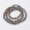 Electroplate Transparent Glass Beads Strands EGLA-A034-T3mm-S06-2