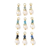 3Pcs 3 Styles Faceted Natural Apatite & Kyanite and Potato Pearl Pandants PALLOY-JF06048-02-1