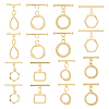 16Pcs 8 Styles Brass Toggle Clasps KK-HS0001-40-1