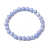 Natural Dyed Blue Lace Agate Beads Stretch Bracelets for Women BJEW-JB11261-2