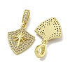 Rack Plating Brass Micro Pave Cubic Zirconia Pendants KK-E114-04G-02-2