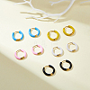 5 Pairs 5 Color 316 Stainless Steel Enamel Ring Hoop Earrings EJEW-DC0001-39A-5