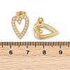 Brass ABS Plastic Pearl Hollow Heart Stud Earrings EJEW-L275-14G-01-5