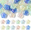 50Pcs UV Plating Rainbow Iridescent Acrylic Beads PACR-CJ0001-27-3