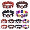 FIBLOOM 12Pcs 4 Colors Religion Pattern Tile Bracelets Set BJEW-FI0001-38-1