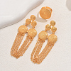 Vintage Alloy Round Tassel Earrings & Ring Sets for Women's Party Wedding KC7338-1