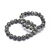 Natural Sesame Jasper/Kiwi Jasper Bead Stretch Bracelets BJEW-K212-A-033-7