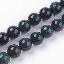 Natural Bloodstone Beads Strands G-N0120-25-8mm