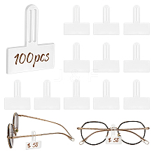 AHADERMAKER 100Pcs Transparent PVC Glasses Price Tags Sleeve CDIS-GA0001-04