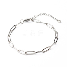 Tarnish Resistant 304 Stainless Steel Paperclip Chains Bracelet BJEW-JB06524-02