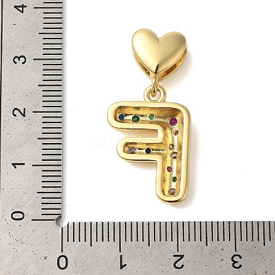 Rack Plating Brass Micro Pave Clear Cubic Zirconia Perdants KK-C067-12G-F-1