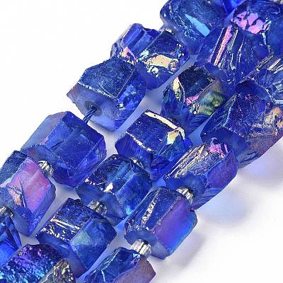 Electroplated Natural Quartz Beads Strands G-G767-02-M-1