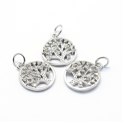 Brass Micro Pave Cubic Zirconia Charms ZIRC-L070-06P-1