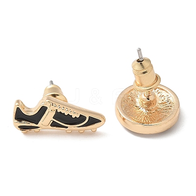 Brass Enamel Stud Earrings LS-EJEW-Z080-01G-1