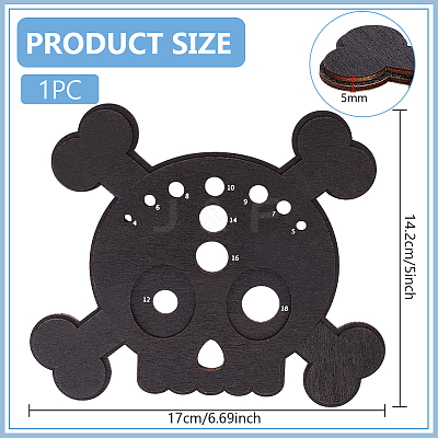 Skull Shape Wood Safety Eyes Insertion Tool DIY-WH0888-182-1