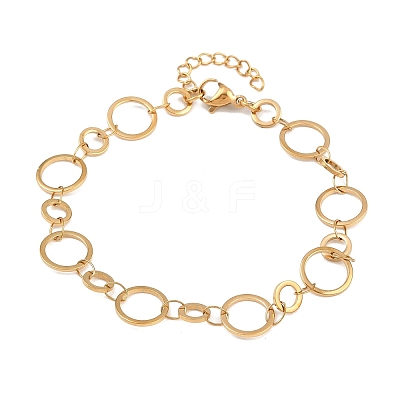 304 Stainless Steel Link Chain Bracelets for Women BJEW-P373-03A-G-1