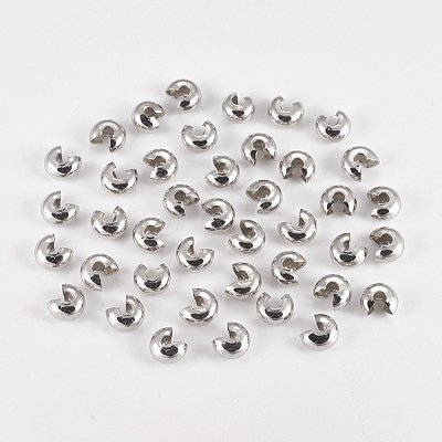 Brass Crimp Beads Covers KK-G311-08P-1