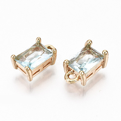 Brass Glass Rhinestone Pendants X-GLAA-S179-21H-RS-1